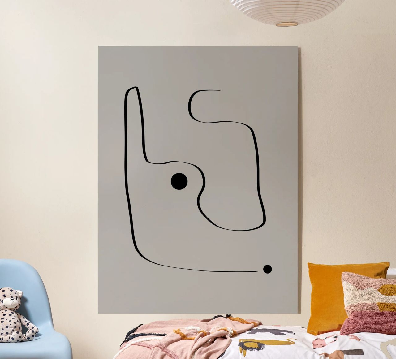 Figure with lines in taupe III Acryl-Glas von Imaginative