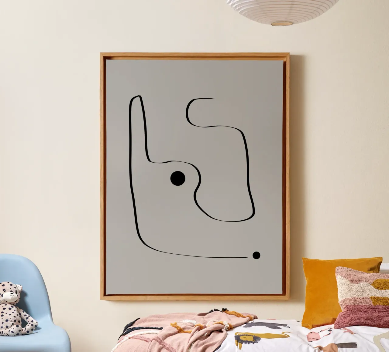 Figure with lines in taupe III tela da Imaginative