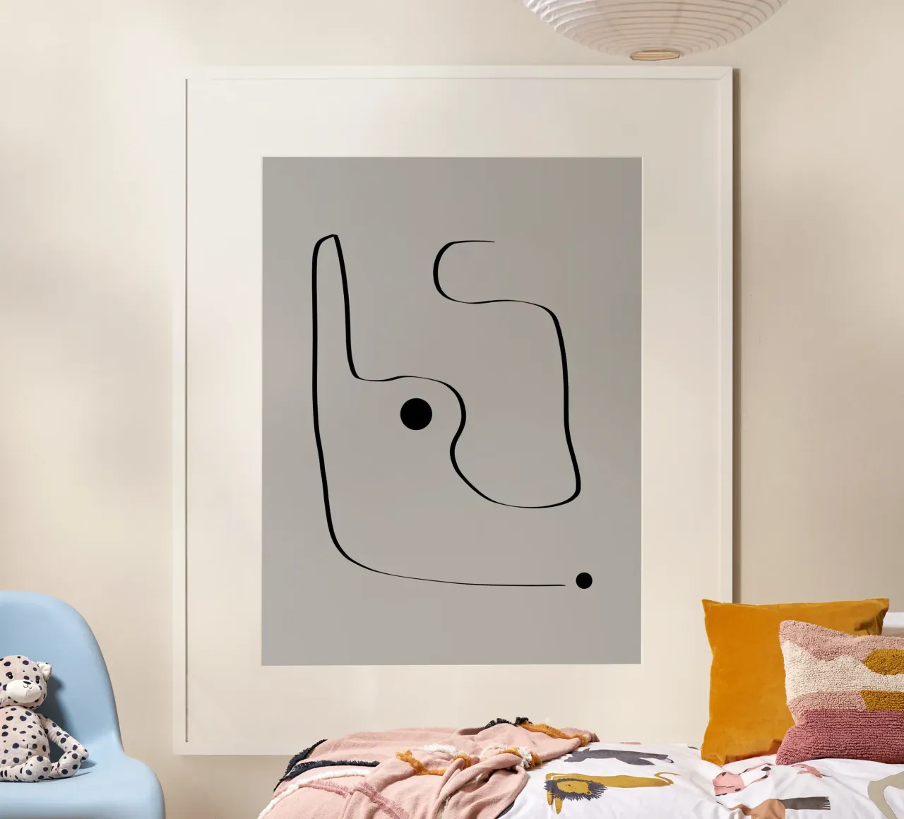 Figure with lines in taupe III Hahnemühle von Imaginative