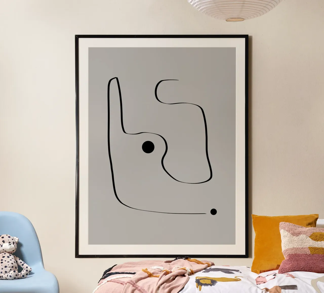 Figure with lines in taupe III Hahnemühle von Imaginative