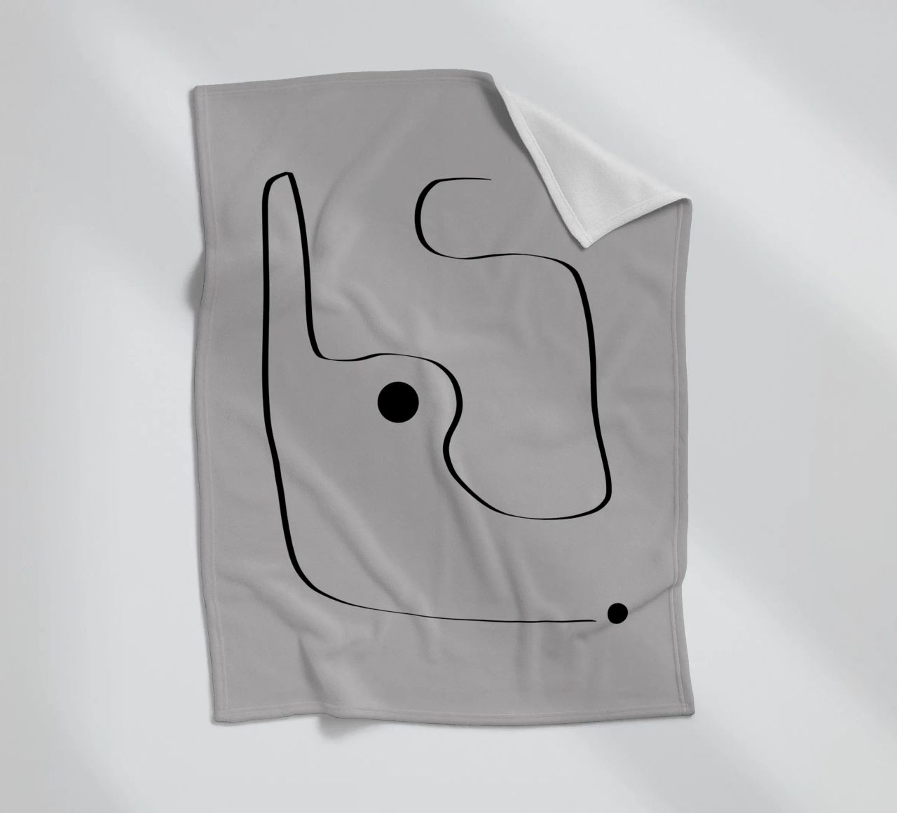 Figure with lines in taupe III Fleecedecke von Imaginative