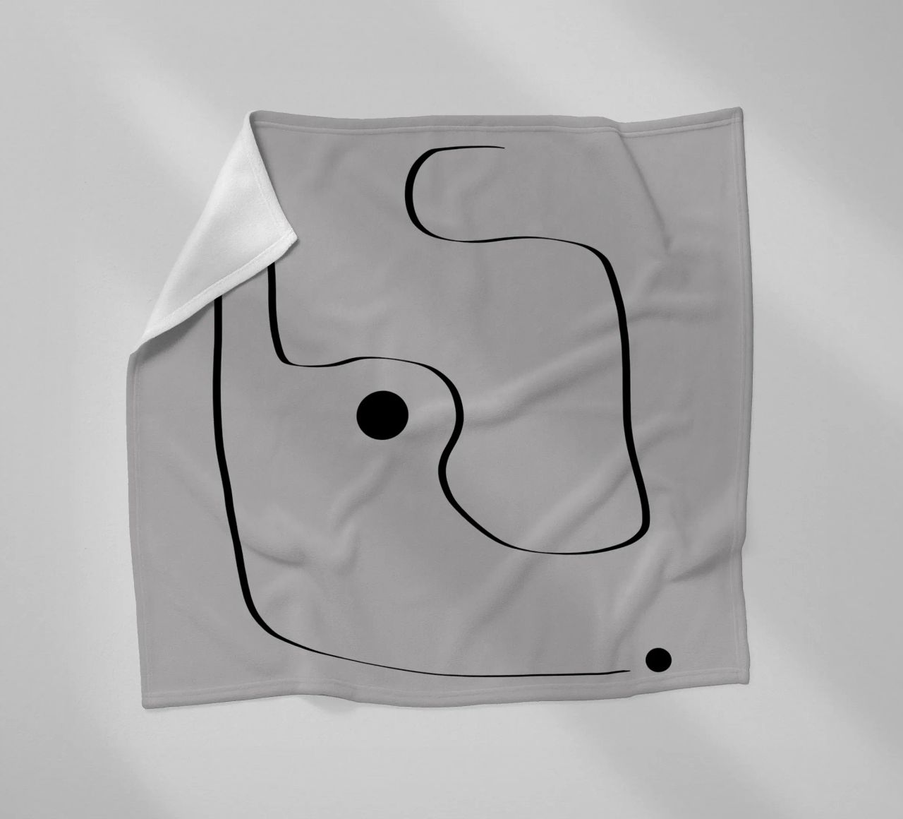 Figure with lines in taupe III Fleecedecke von Imaginative