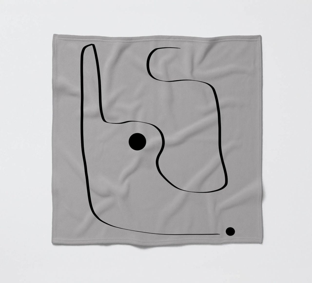 Figure with lines in taupe III Fleecedecke von Imaginative