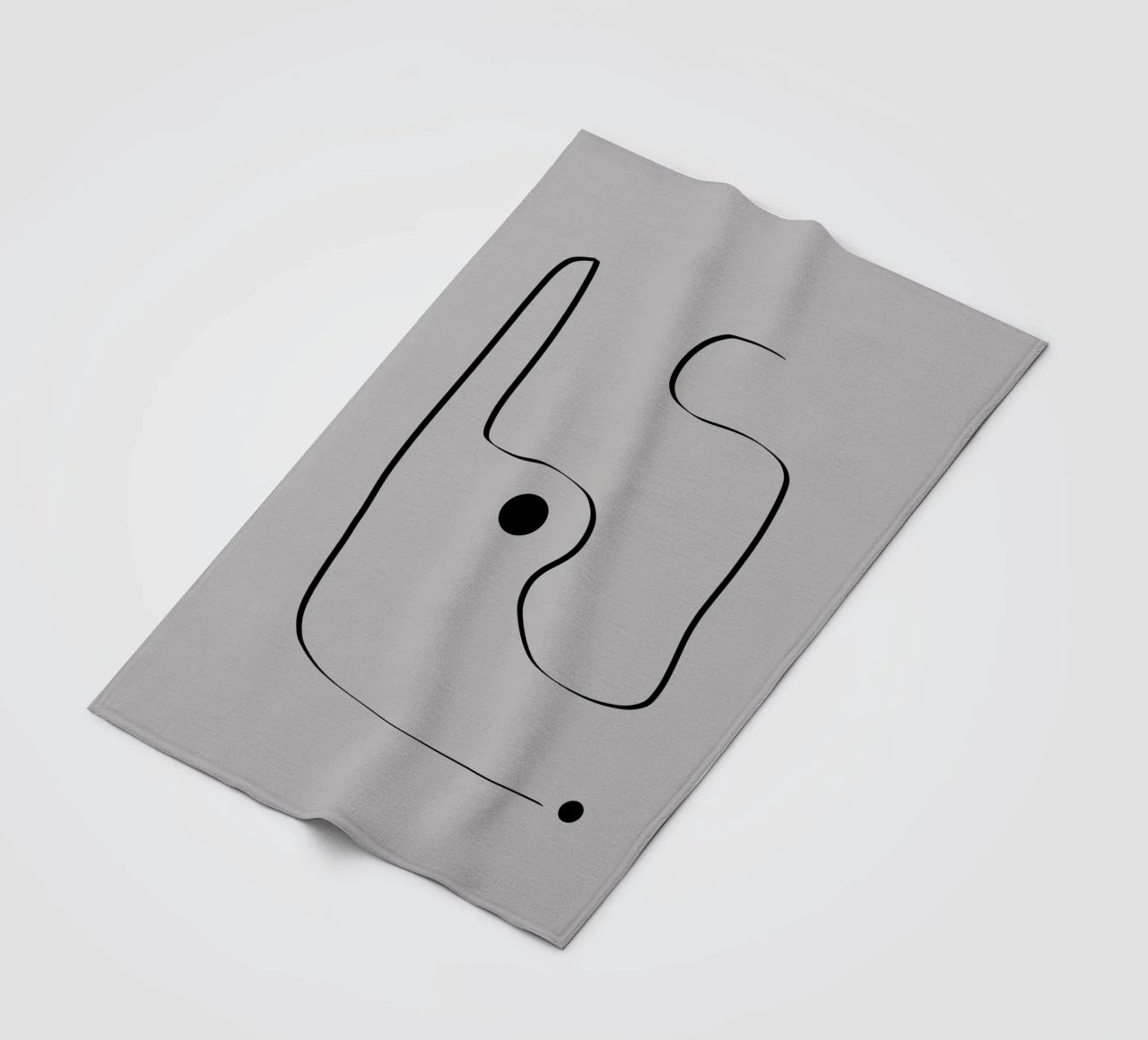 Figure with lines in taupe III Fleecedecke von Imaginative