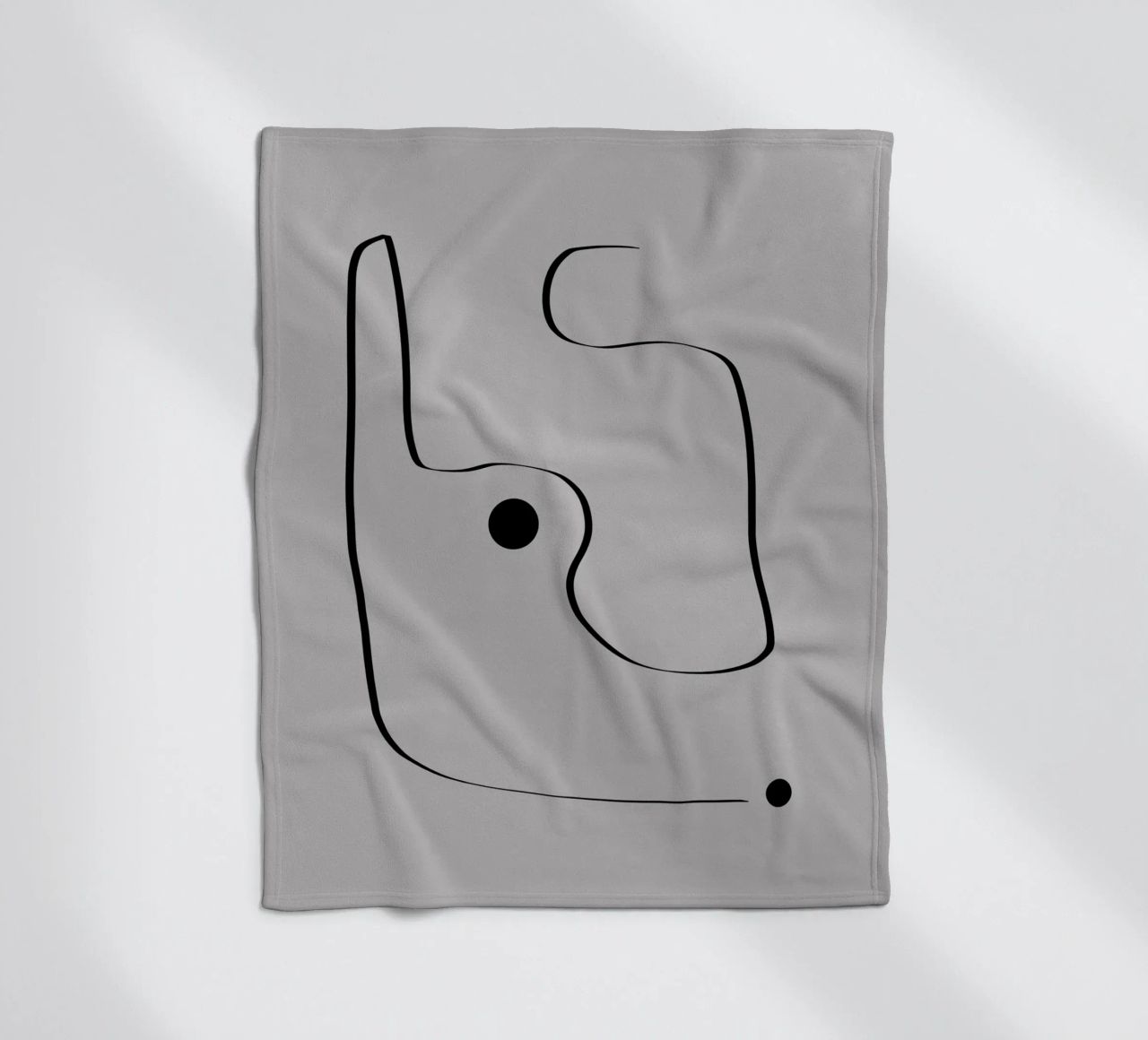 Figure with lines in taupe III Fleecedecke von Imaginative