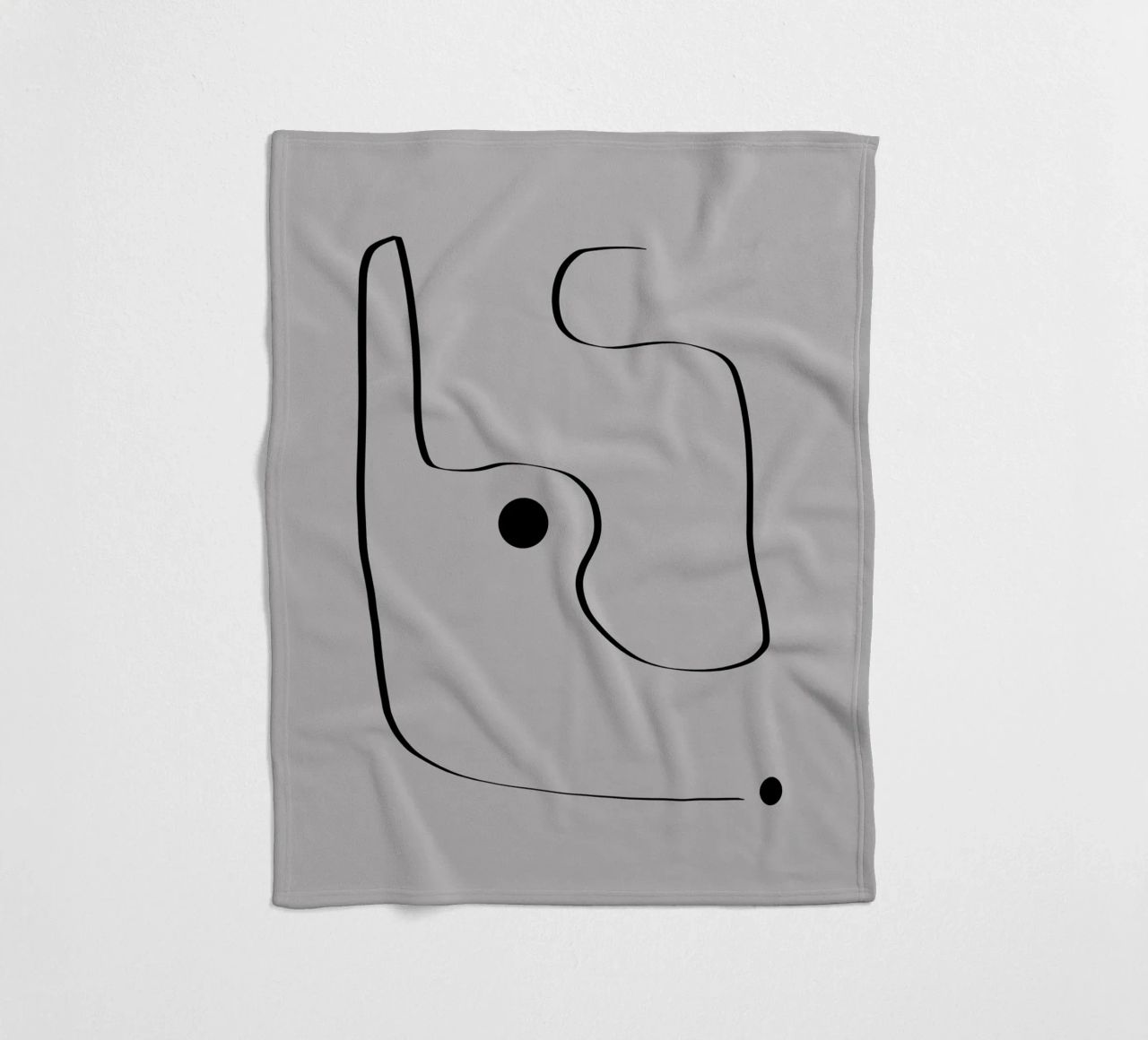 Figure with lines in taupe III Fleecedecke von Imaginative