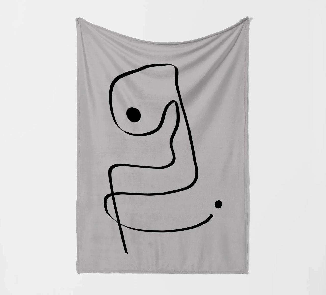 Figure with lines in taupe IV Fleecedecke von Imaginative