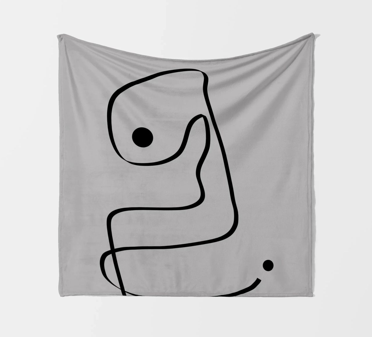 Figure with lines in taupe IV Fleecedecke von Imaginative