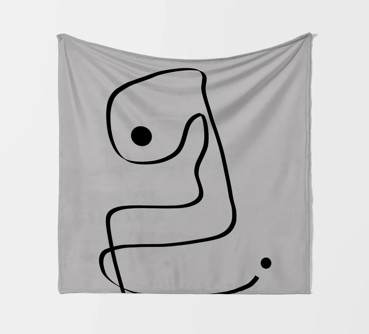 Figure with lines in taupe IV Fleecedecke von Imaginative