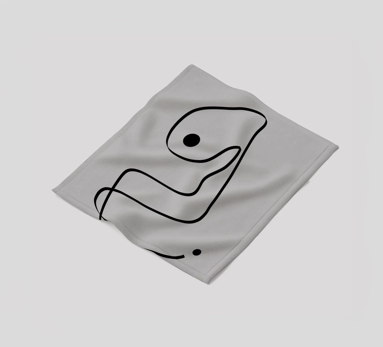 Figure with lines in taupe IV Fleecedecke von Imaginative
