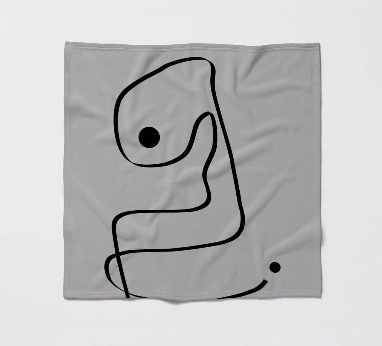 Figure with lines in taupe IV Fleecedecke von Imaginative