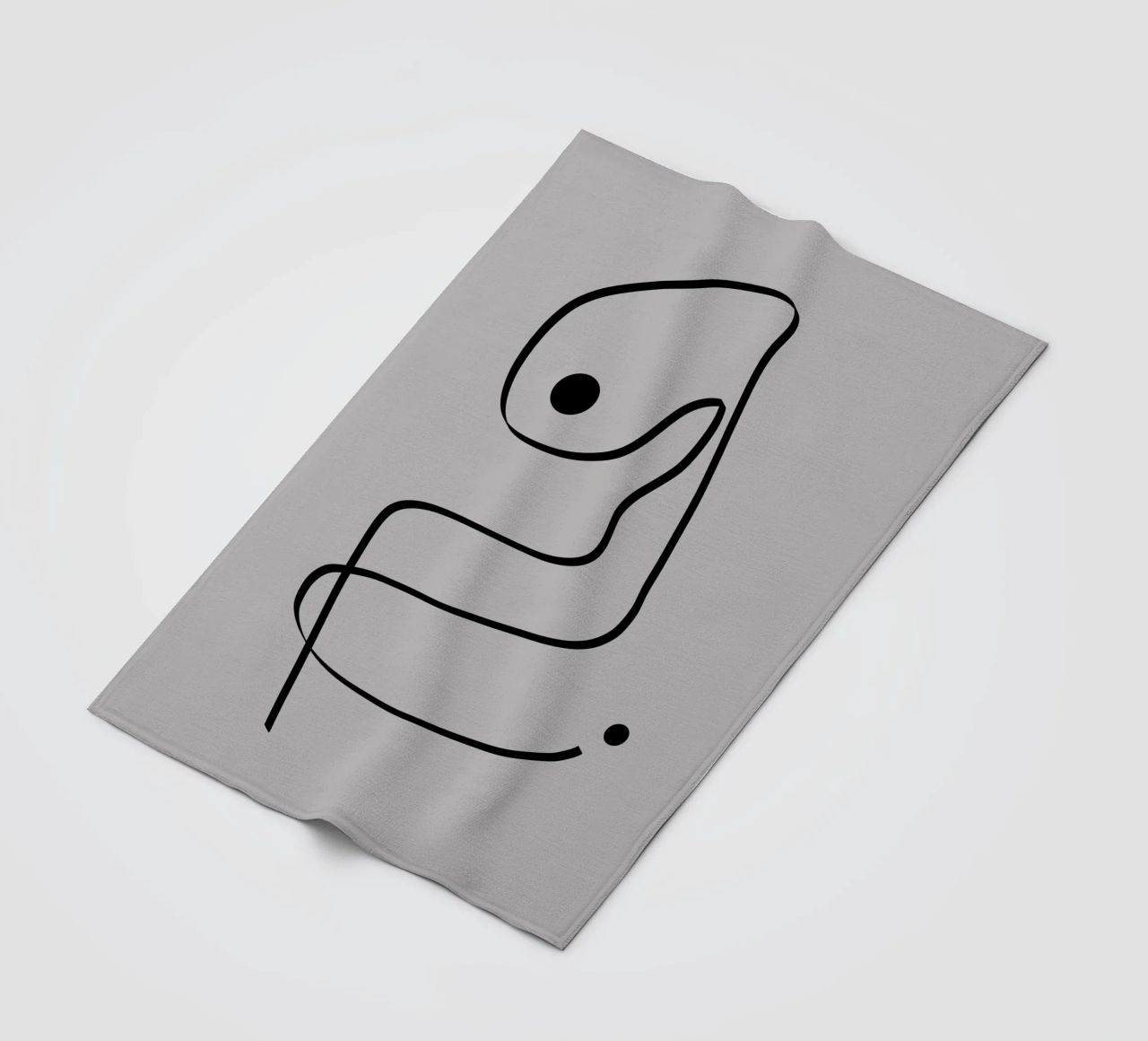 Figure with lines in taupe IV Fleecedecke von Imaginative