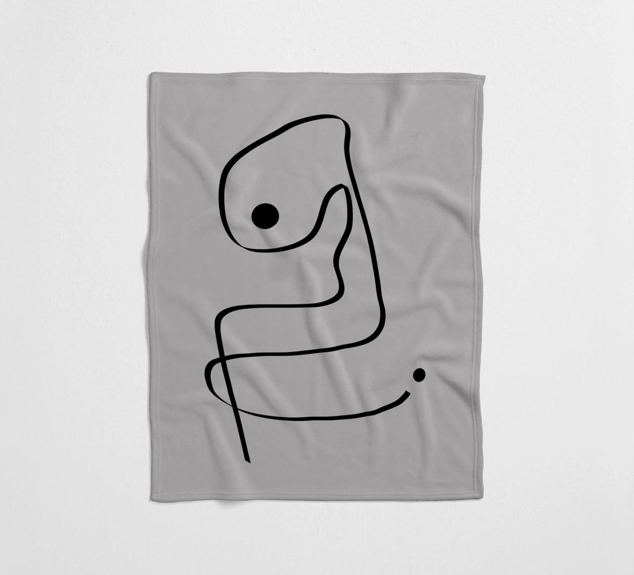 Figure with lines in taupe IV Fleecedecke von Imaginative