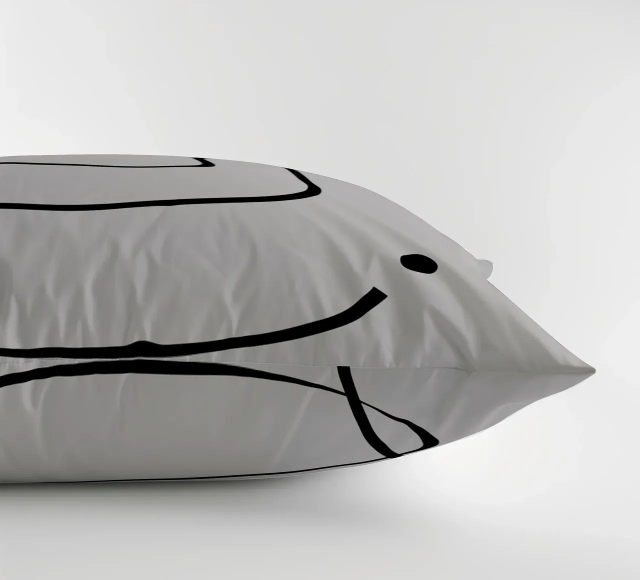 Figure with lines in taupe IV decorative cushion by Imaginative