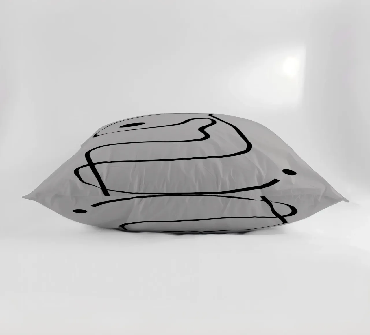 Figure with lines in taupe IV Kissen von Imaginative