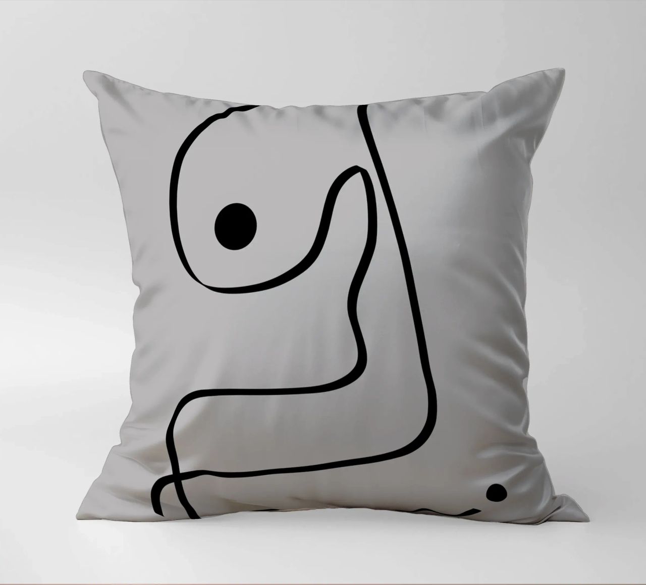 Figure with lines in taupe IV cuscino da Imaginative