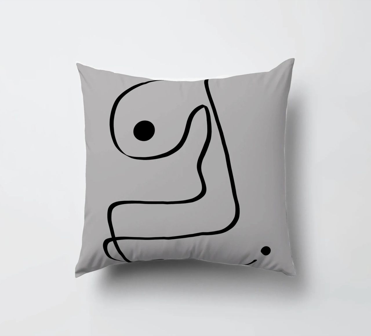Figure with lines in taupe IV cuscino da Imaginative