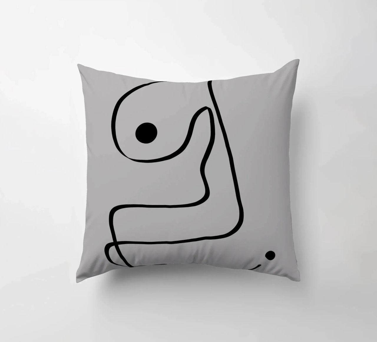 Figure with lines in taupe IV cuscino da Imaginative