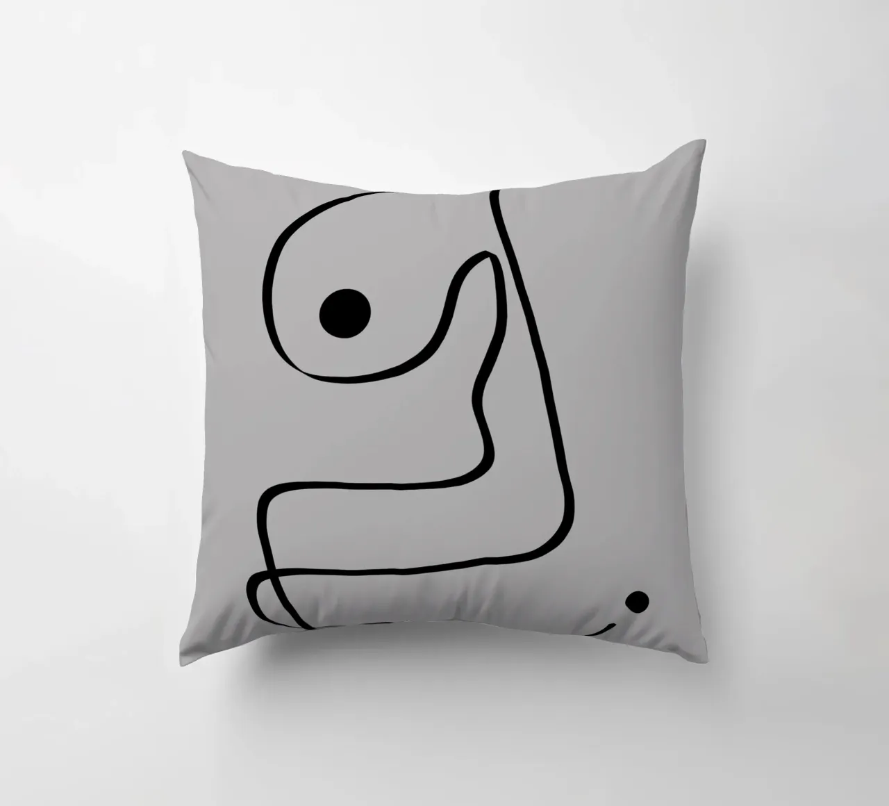 Figure with lines in taupe IV Kissen von Imaginative