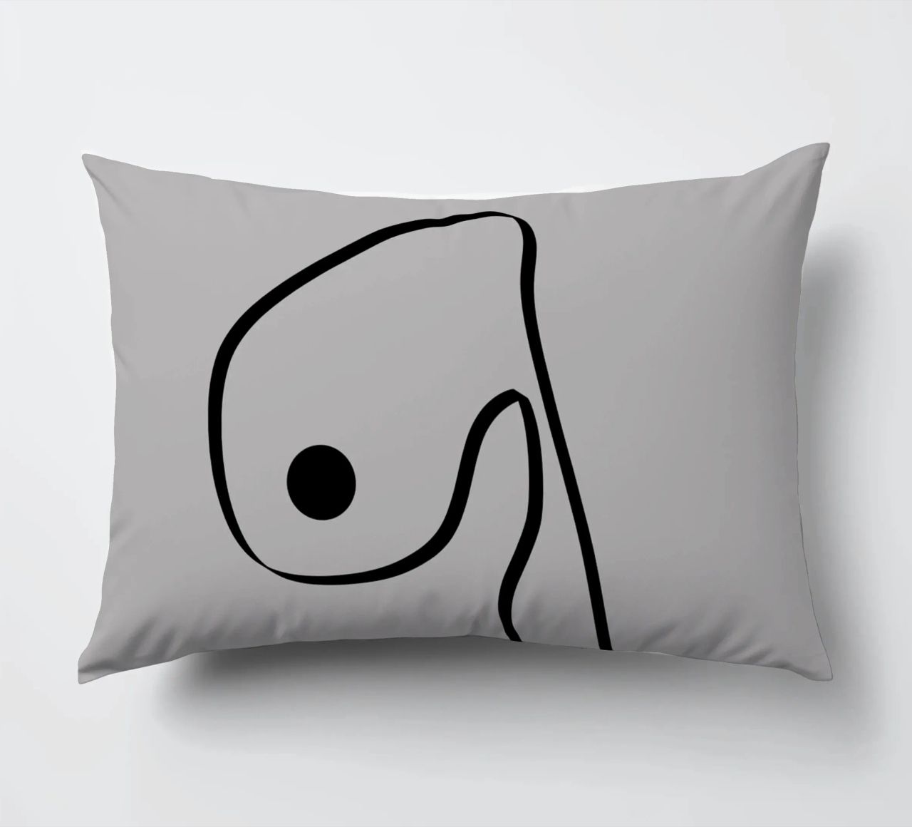Figure with lines in taupe IV cuscino da Imaginative