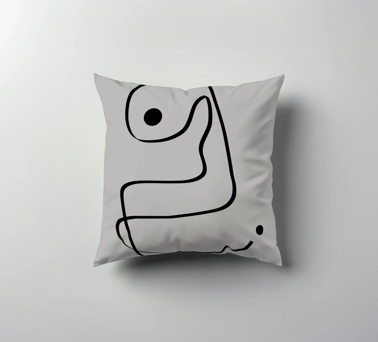 Figure with lines in taupe IV cuscino da Imaginative