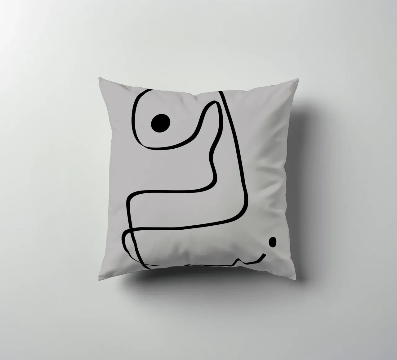 Figure with lines in taupe IV Kissen von Imaginative