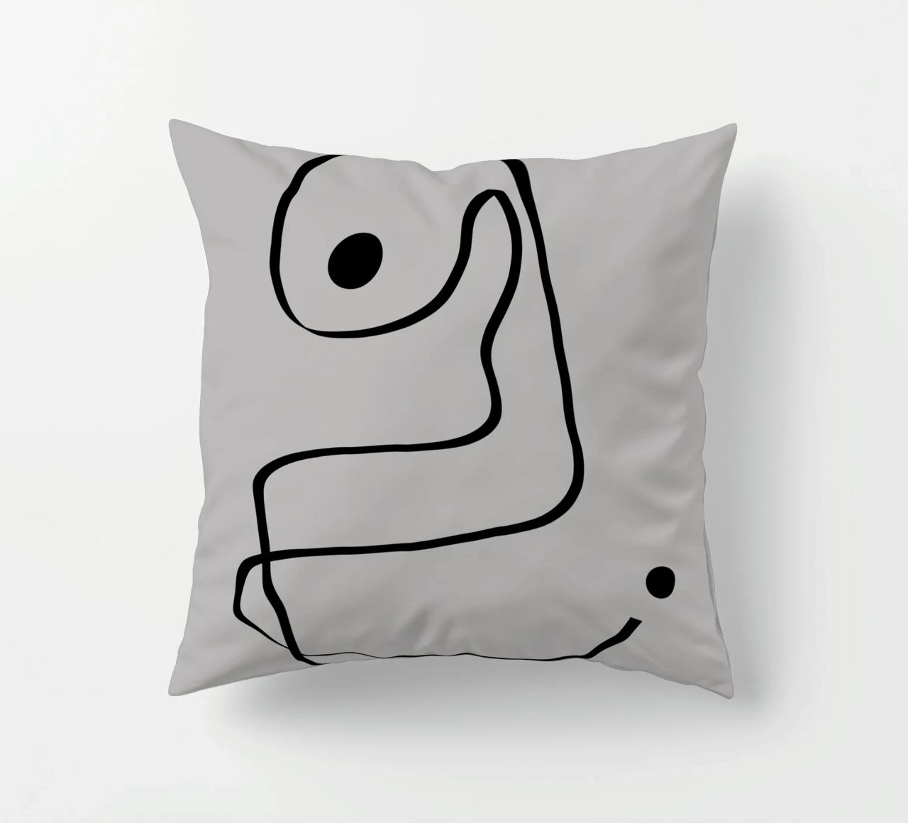 Figure with lines in taupe IV cuscino da Imaginative