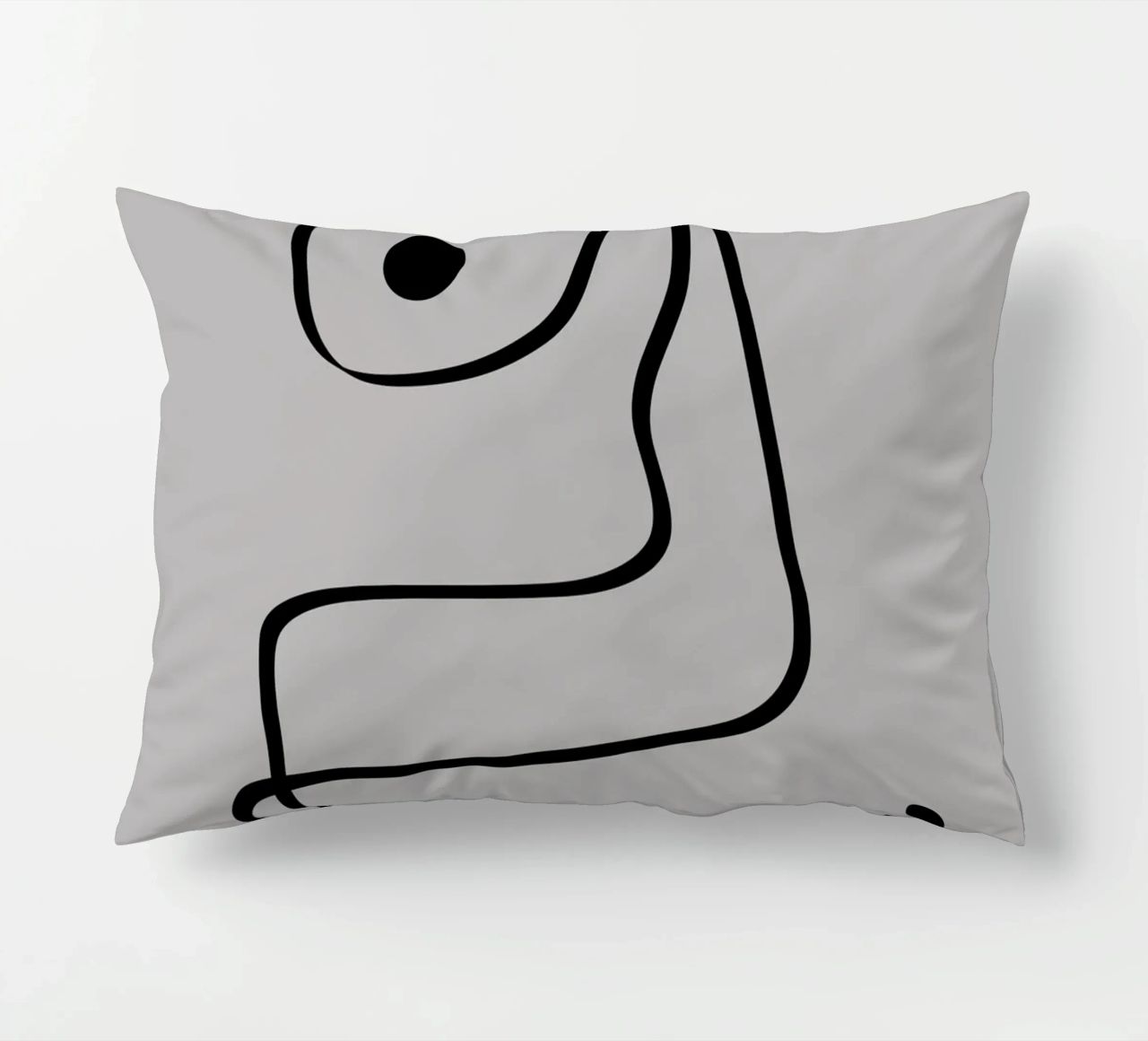 Figure with lines in taupe IV cuscino da Imaginative