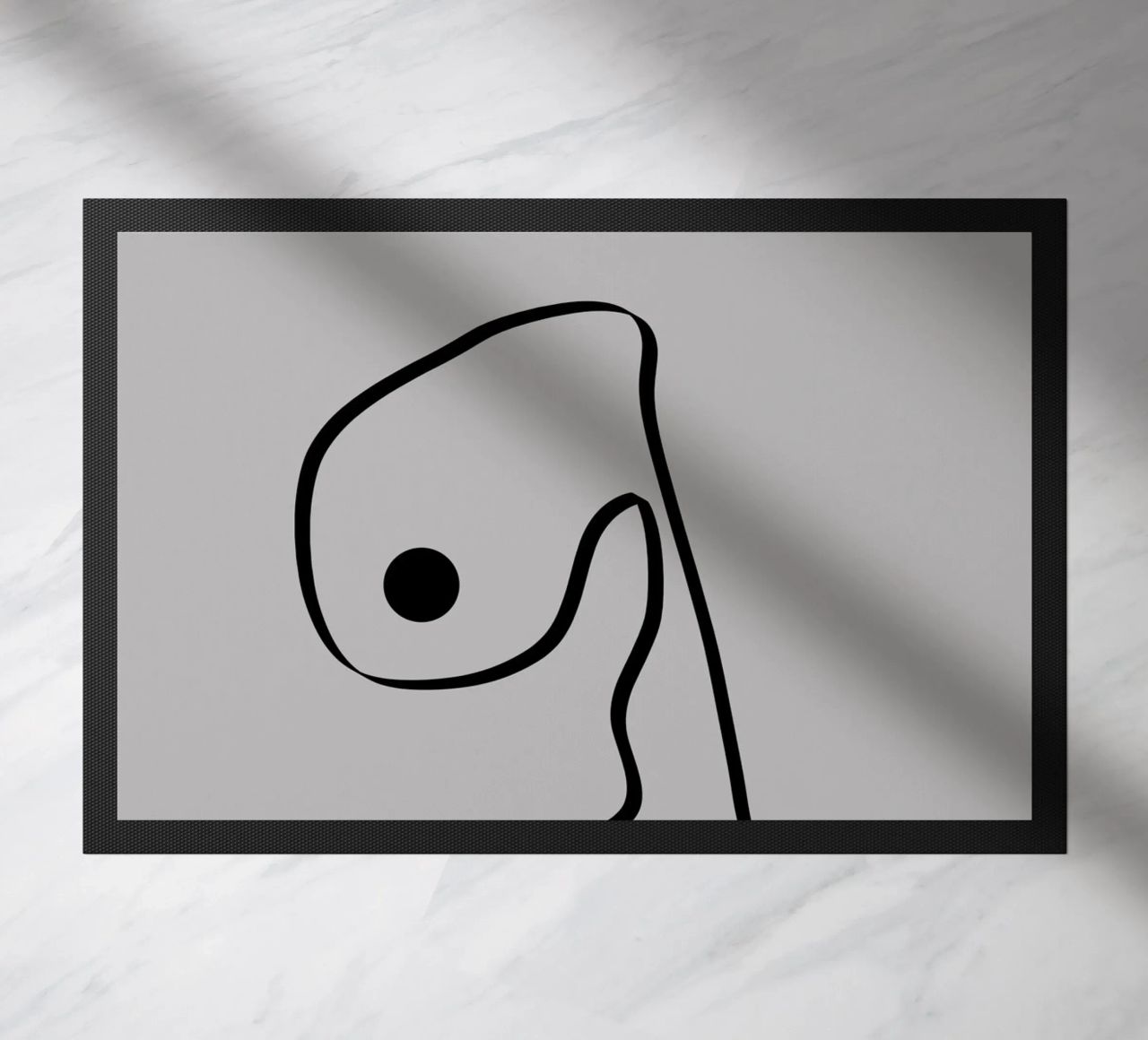 Figure with lines in taupe IV Fußmatte von Imaginative