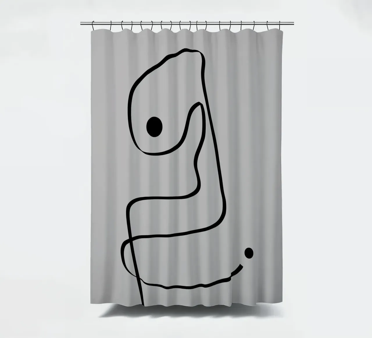 Figure with lines in taupe IV Duschvorhang von Imaginative