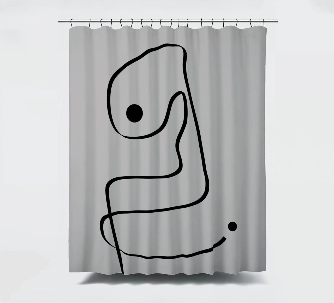 Figure with lines in taupe IV Duschvorhang von Imaginative