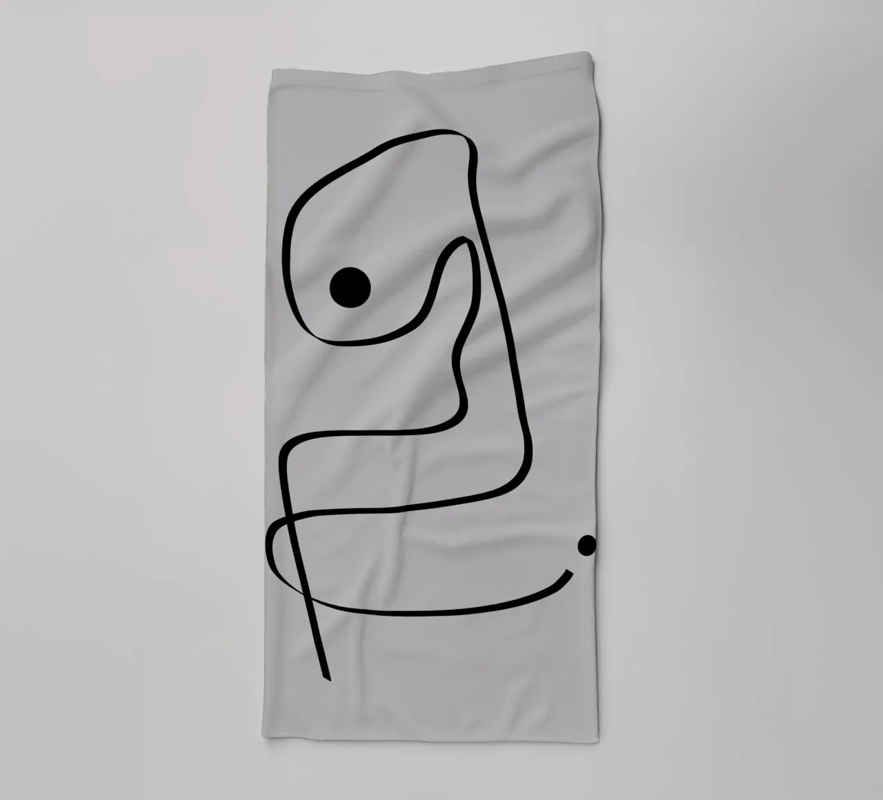 Figure with lines in taupe IV towel by Imaginative