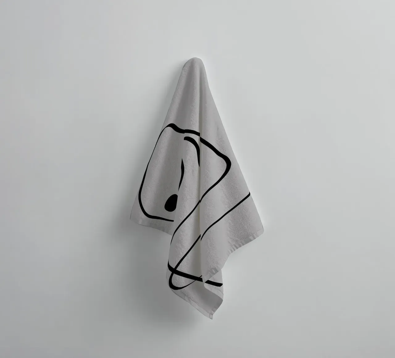 Figure with lines in taupe IV towel by Imaginative