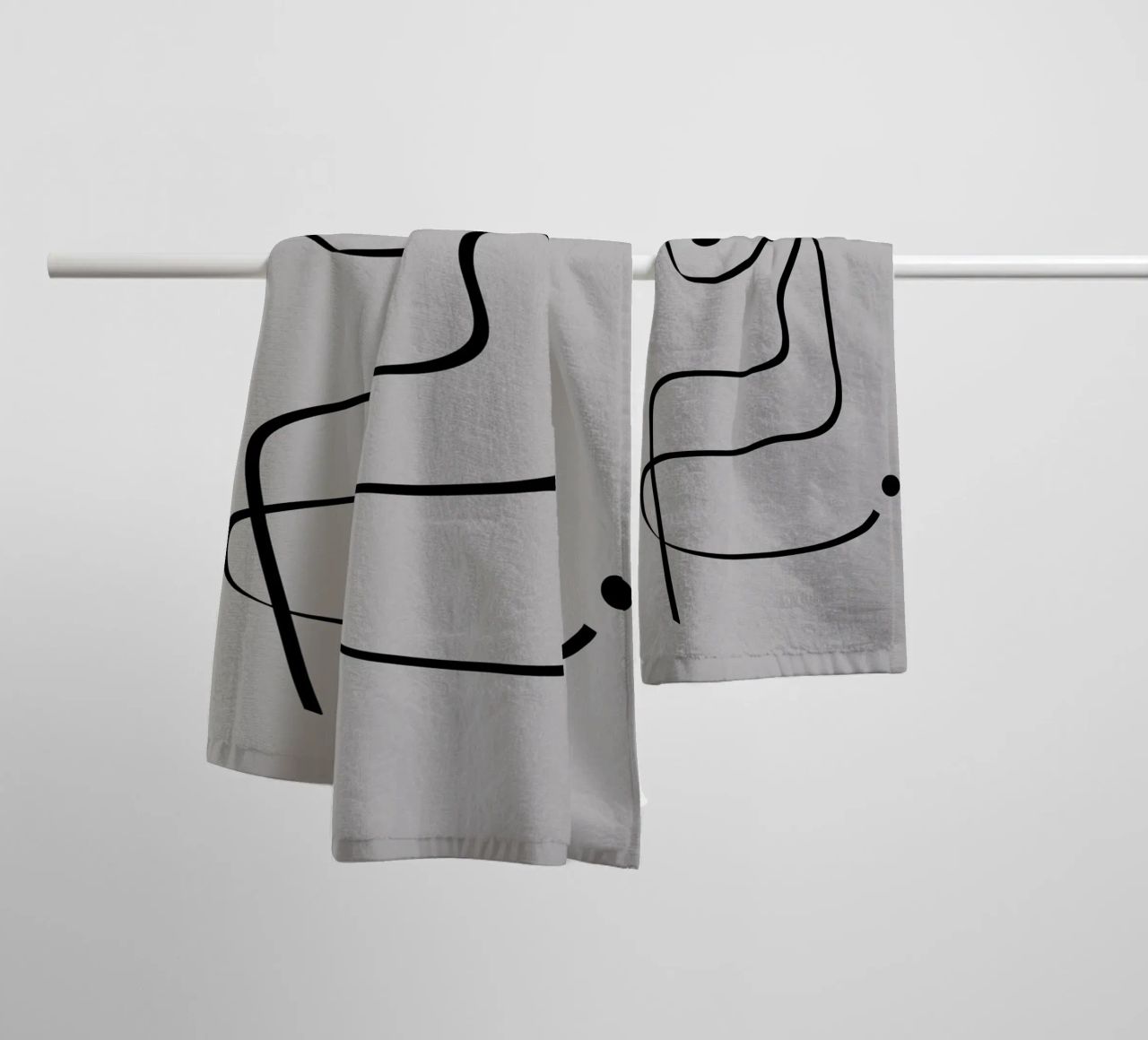 Figure with lines in taupe IV Handtuch von Imaginative