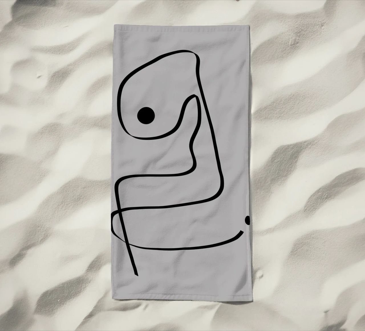 Figure with lines in taupe IV Strandtuch von Imaginative