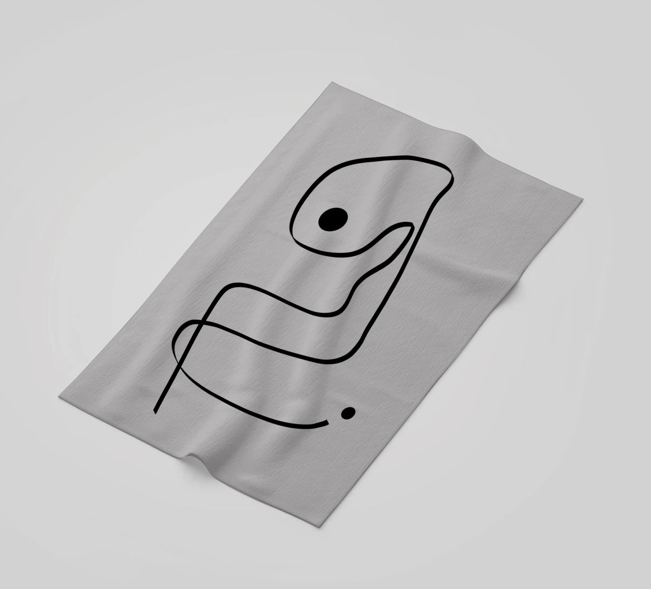 Figure with lines in taupe IV Strandtuch von Imaginative