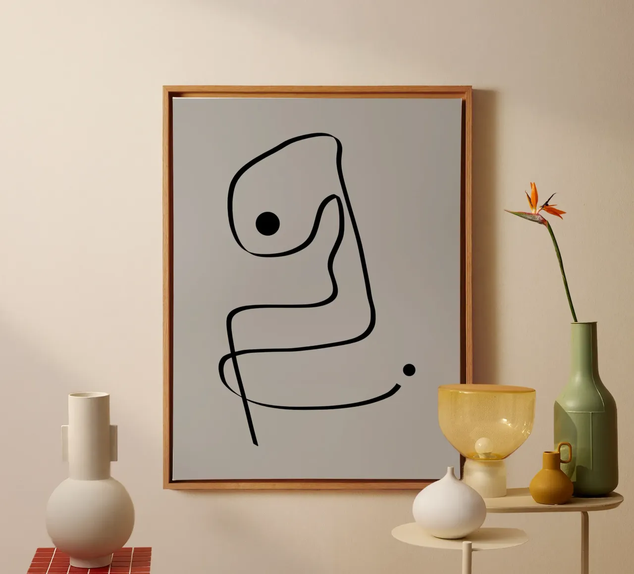 Figure with lines in taupe IV tela da Imaginative