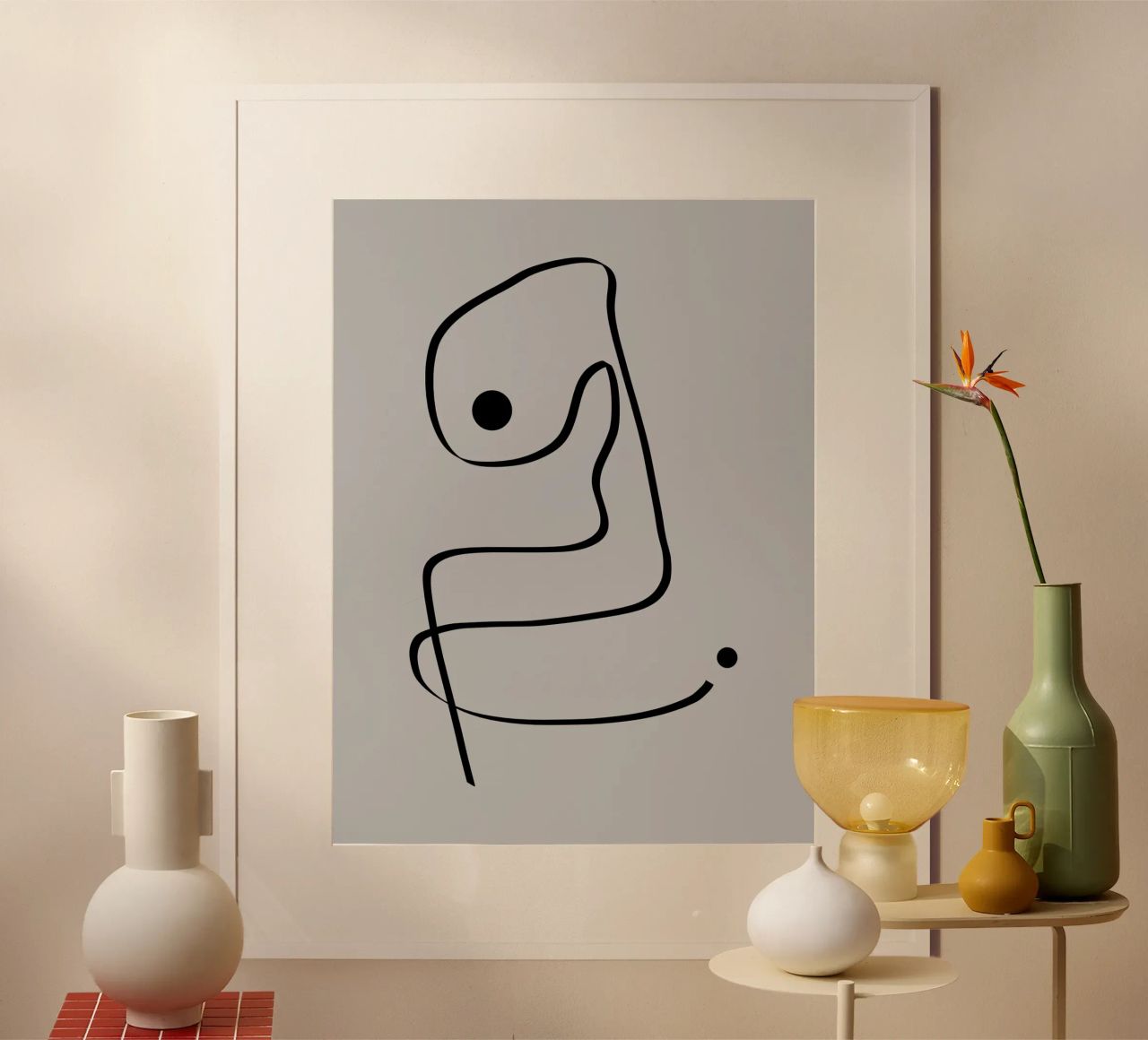 Figure with lines in taupe IV Poster von Imaginative