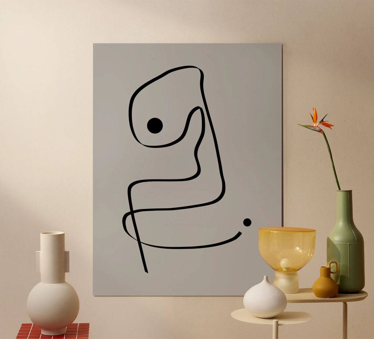 Figure with lines in taupe IV Poster von Imaginative