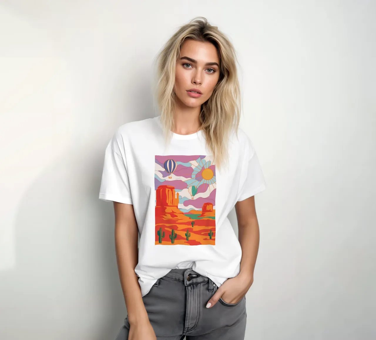 Cactus Mongolfiera Cielo t-shirt da Aurora Muse