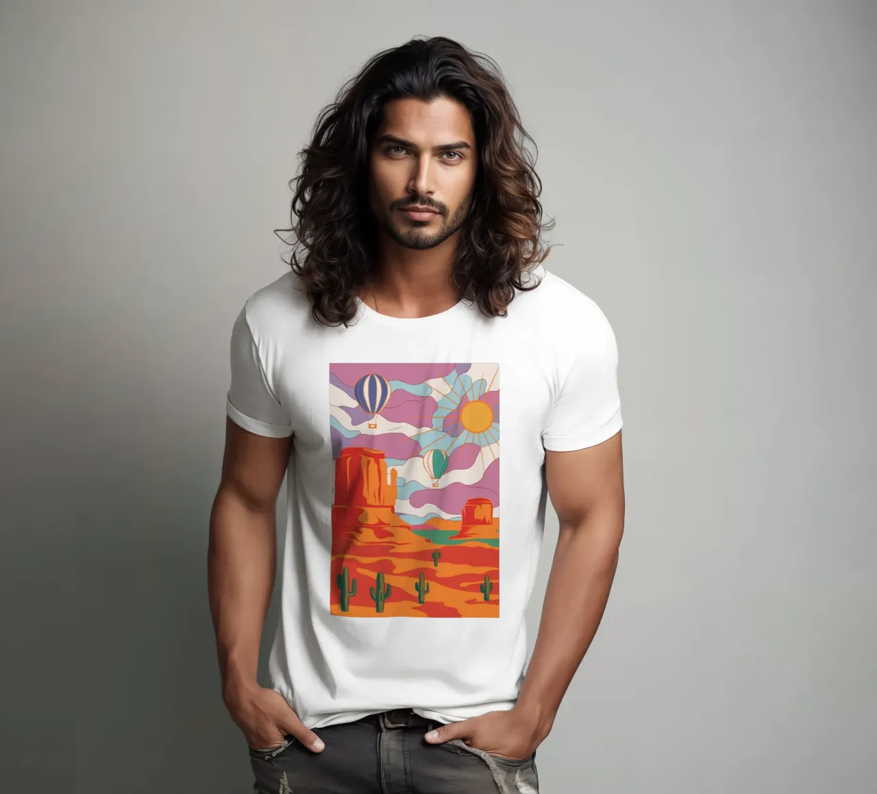 Cactus Mongolfiera Cielo t-shirt da Aurora Muse