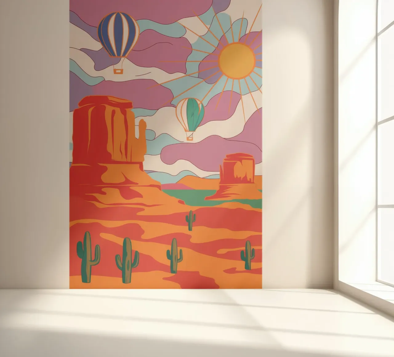 Cactus Balloon Sky photo wallpaper by Aurora Muse