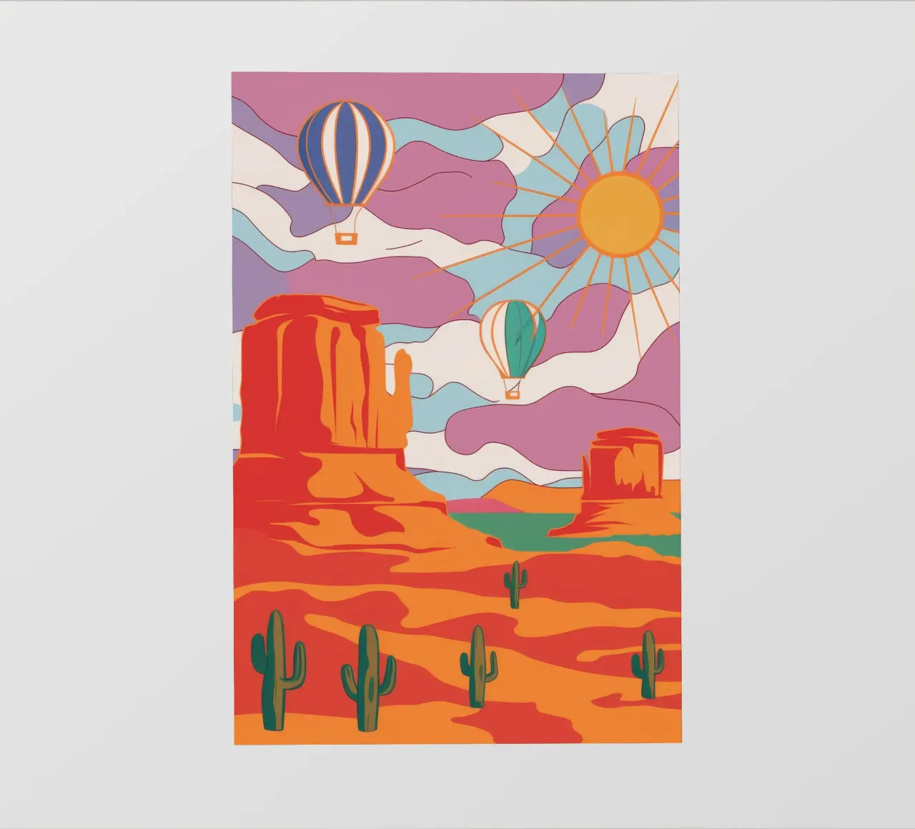 Cactus Balloon Sky photo wallpaper by Aurora Muse