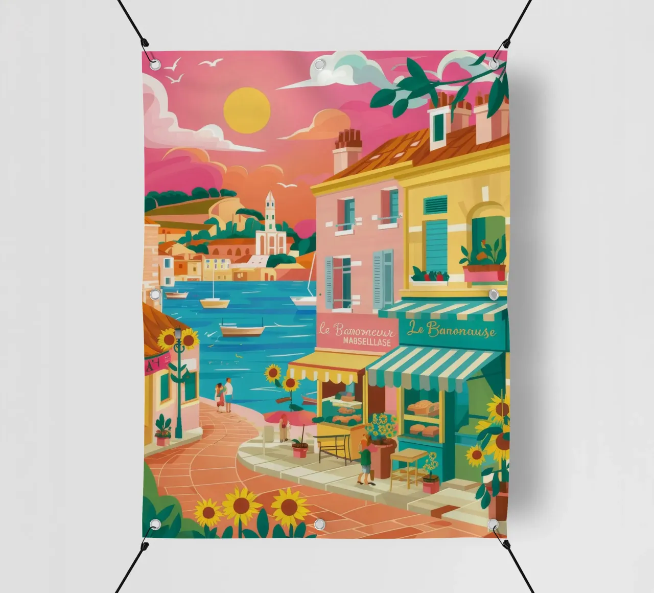 Passeggiata in riva al mare baciata dal sole telo in pvc da Jasper Rune