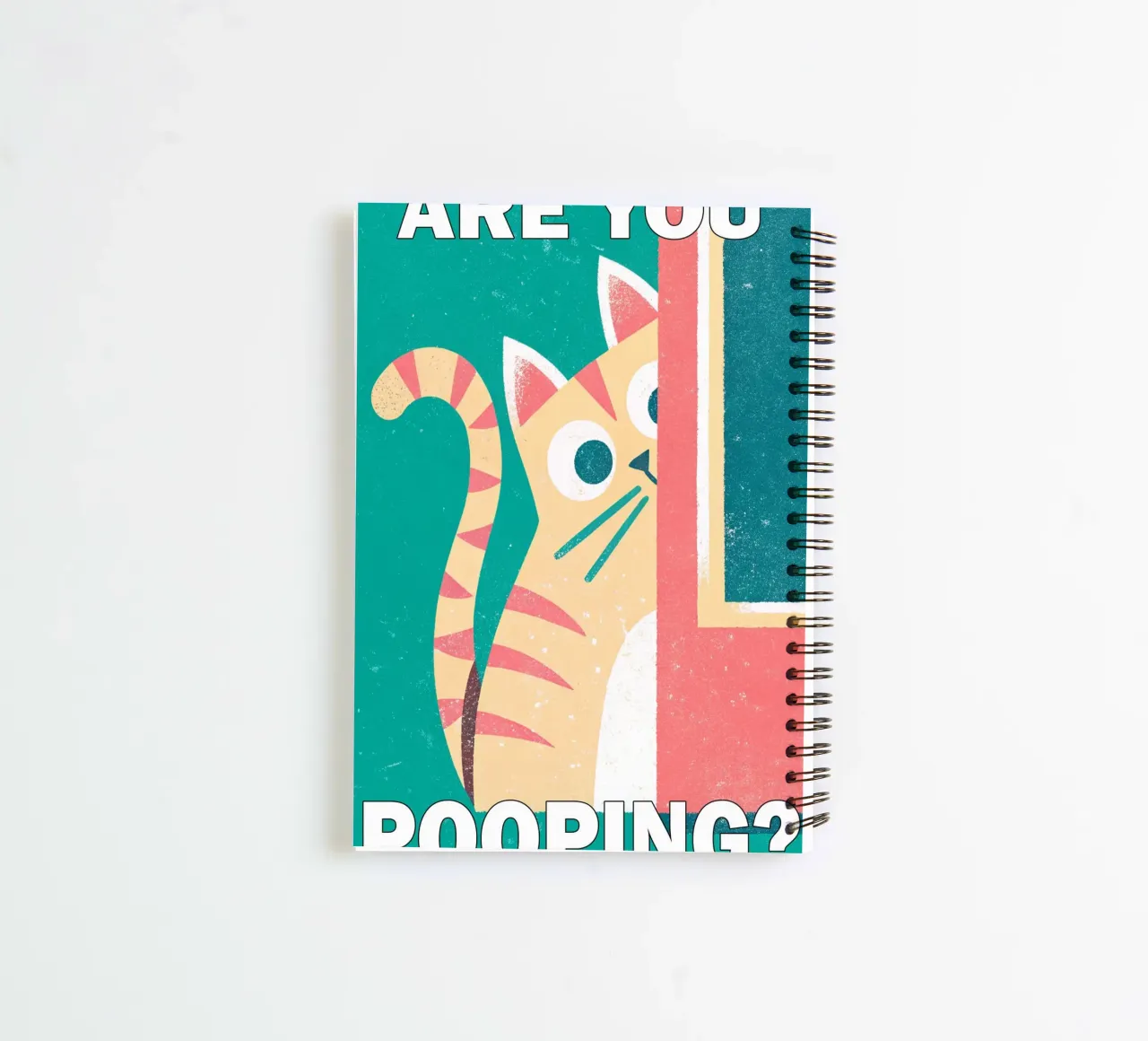 are you pooping cat spiral notebook by ralliness
