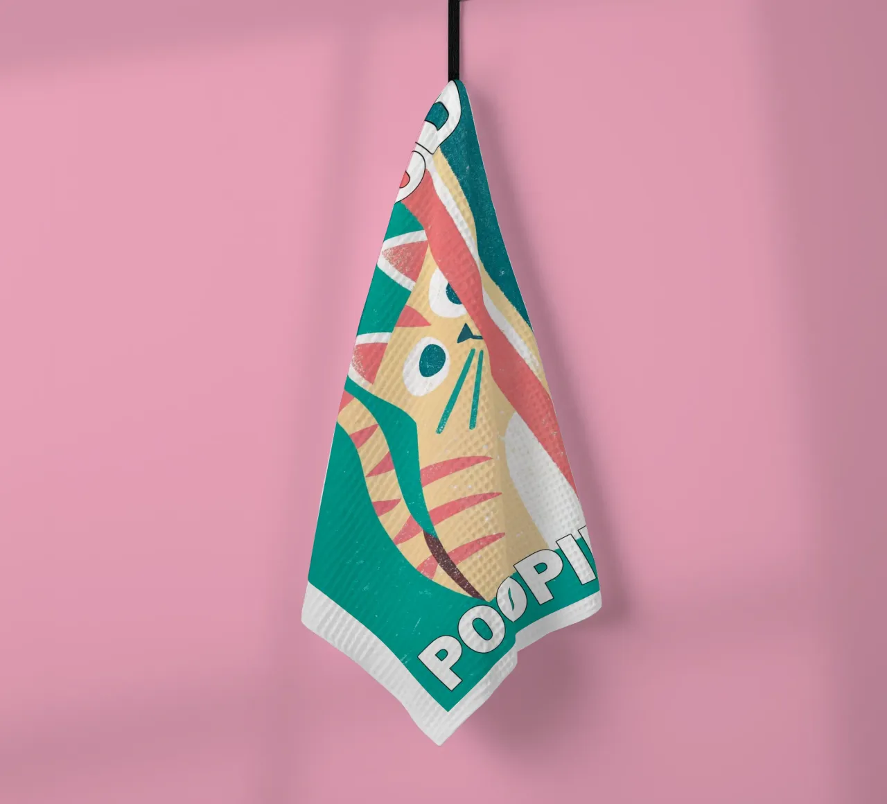 are you pooping cat tea towel by ralliness