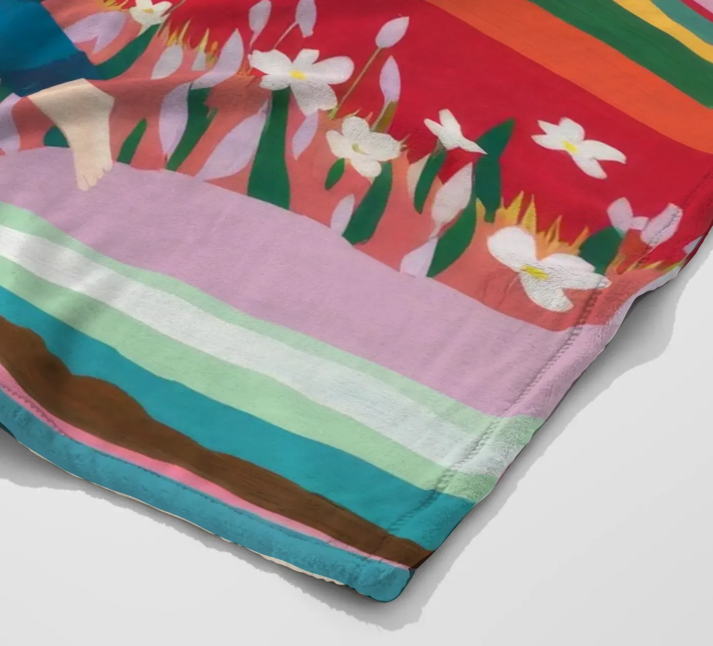 Tulip Field Pause fleece blanket by Aurora Muse