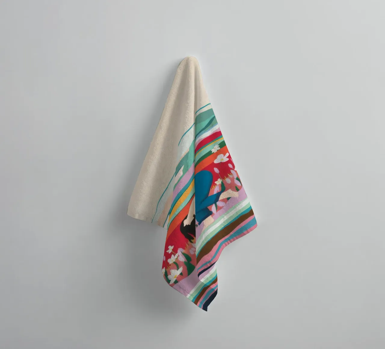 Tulip Field Pause towel by Aurora Muse