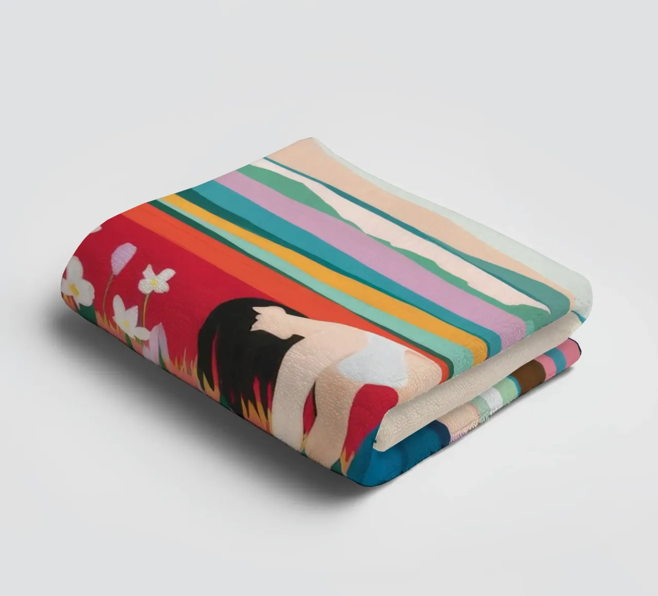 Tulip Field Pause towel by Aurora Muse