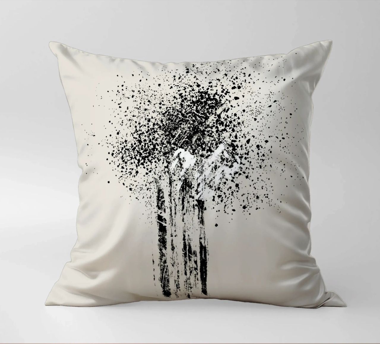 Modern and minimalist abstract with beige background cuscino da Imaginative